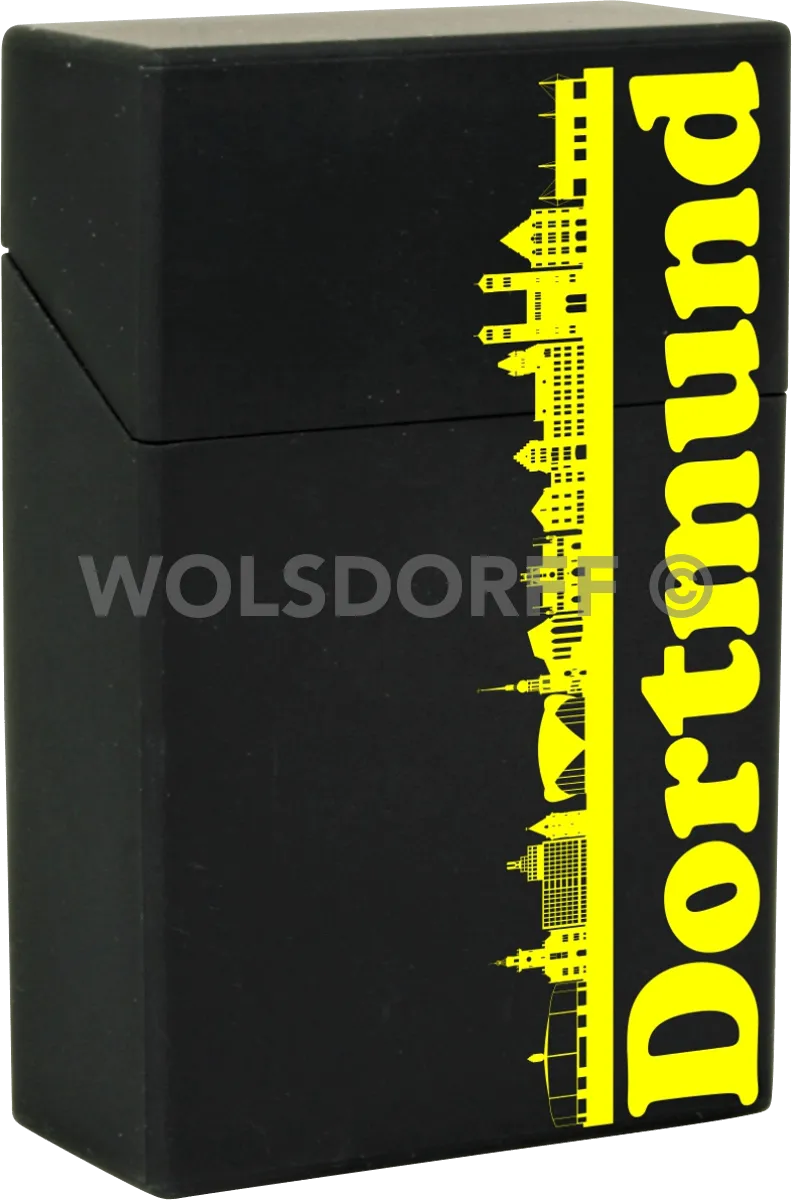 Zigarettenbox schwarz Vorderansicht