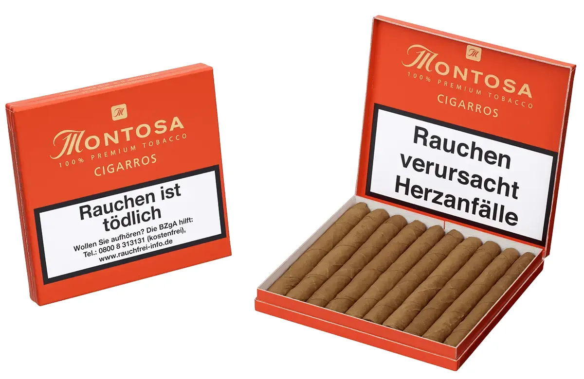 Montosa Cigarros Schachtel geöffnet