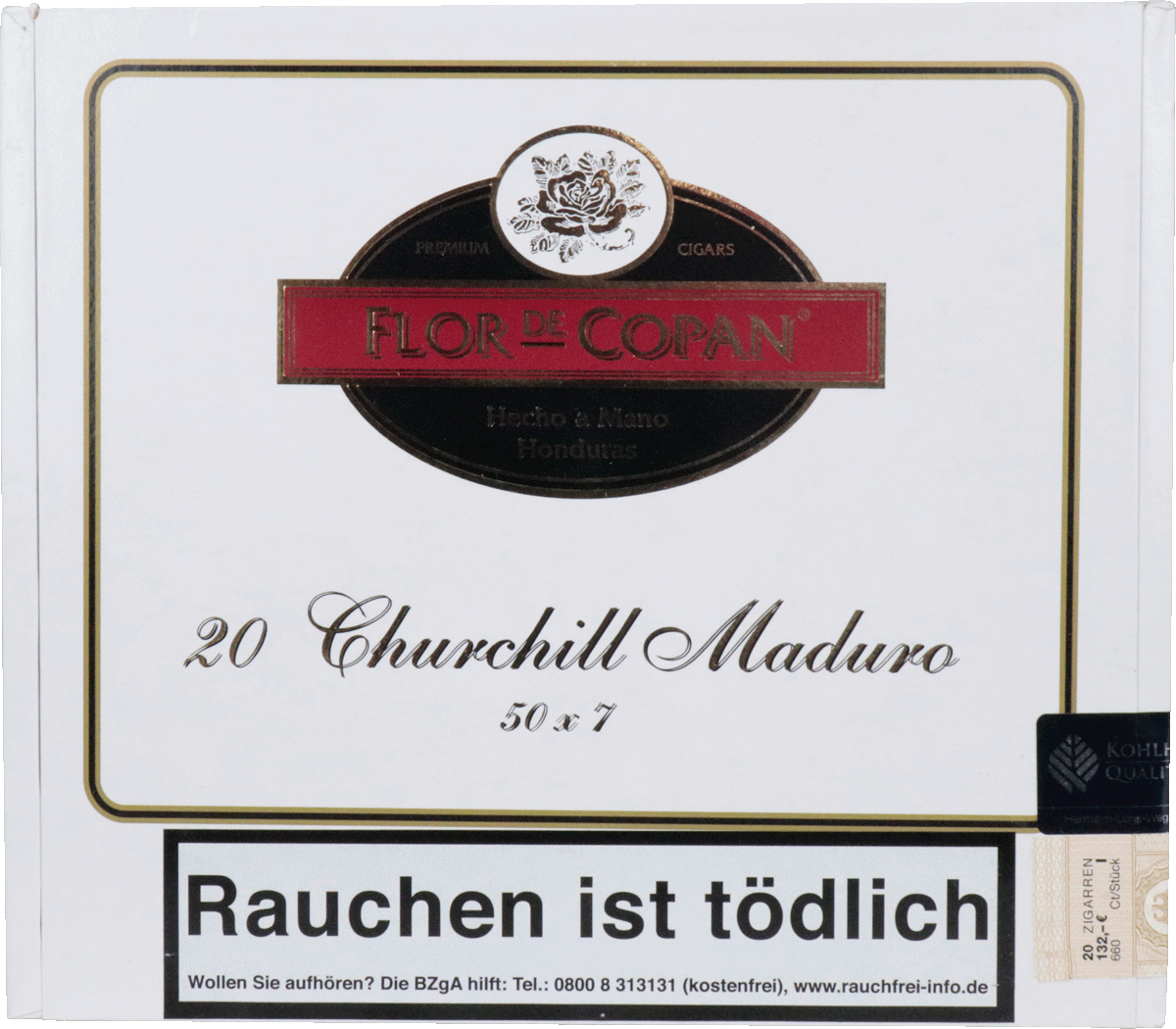 Flor de Copán Maduro Churchill - Kiste vorne geschlossen