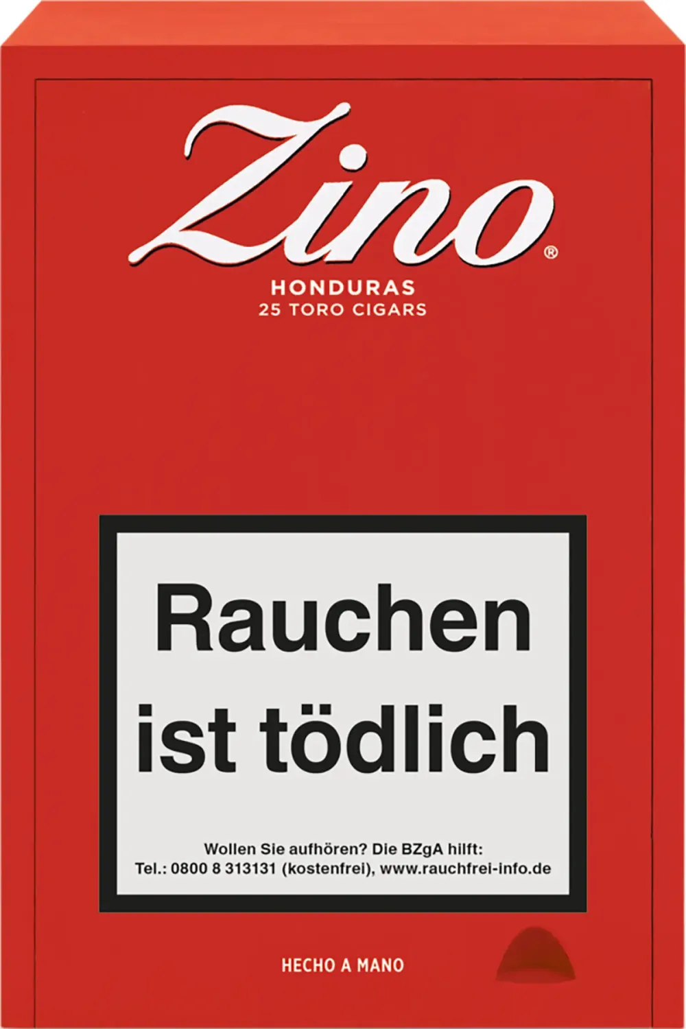 Zino Honduras Toro 25 Stück Holzkiste Rot geschlossen von vorne