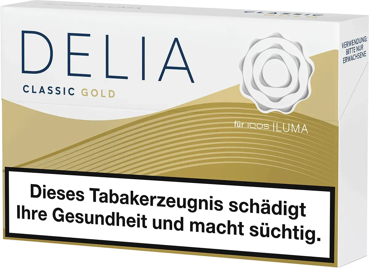 IQOS Delia Gold Vorderseite von rechts