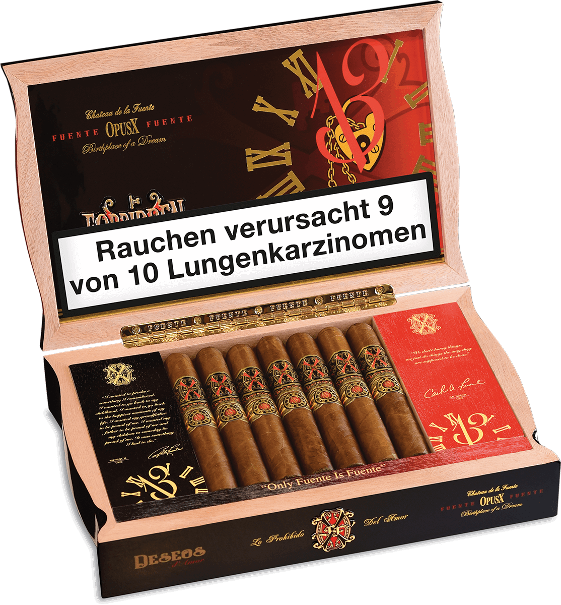 Arturo Fuente Opus X Forbidden - Kiste seitlich geöffnet