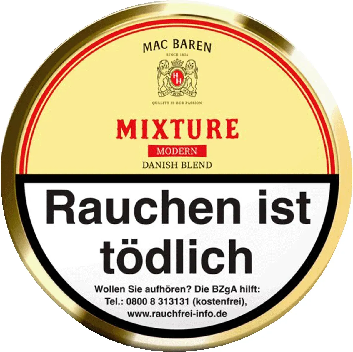 Mac Baren Mixture Modern Pfeifentabak Deckel Dose von oben