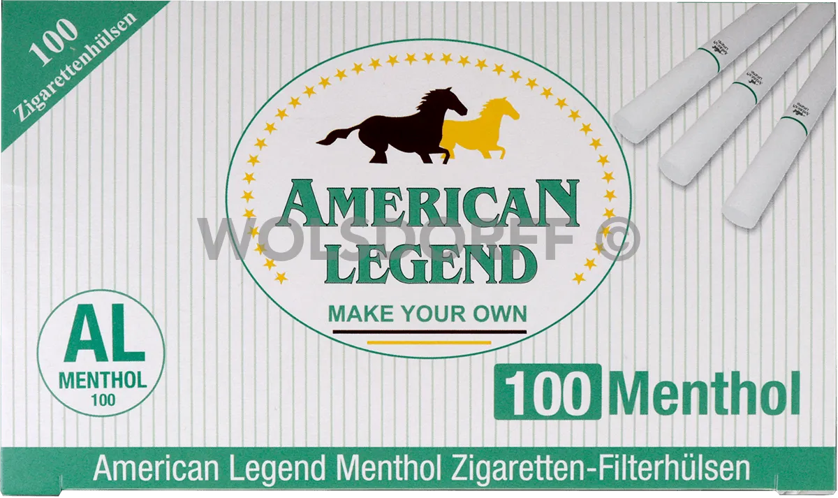 American Legend Mentholfilterhülsen Frontansicht