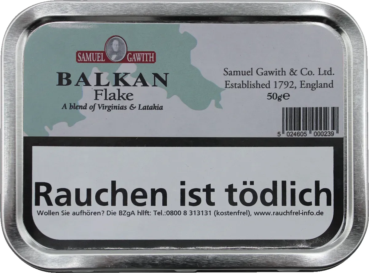 Samuel Gawith Balkan Flake Deckel Dose von oben
