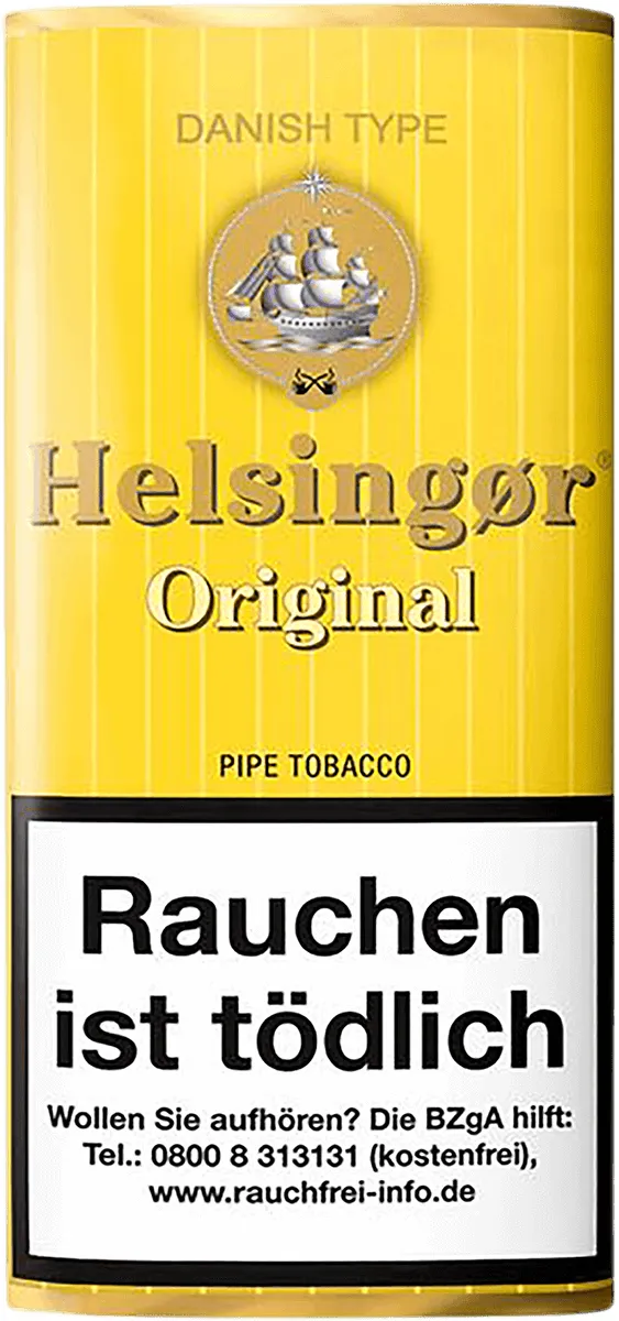 Helsinger Original Pouch 50gramm Gelbe Packung von vorne Pfeifentabak