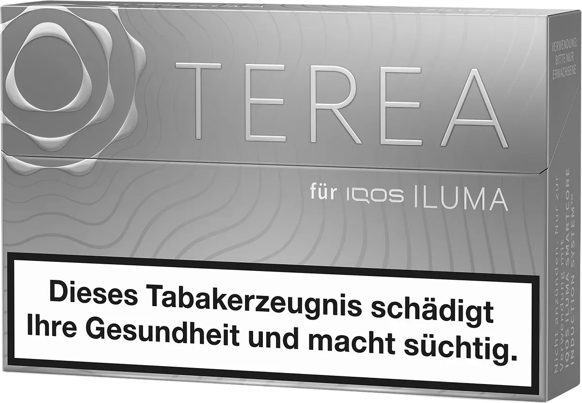 IQOS TEREA Silver Packung schräg von vorne