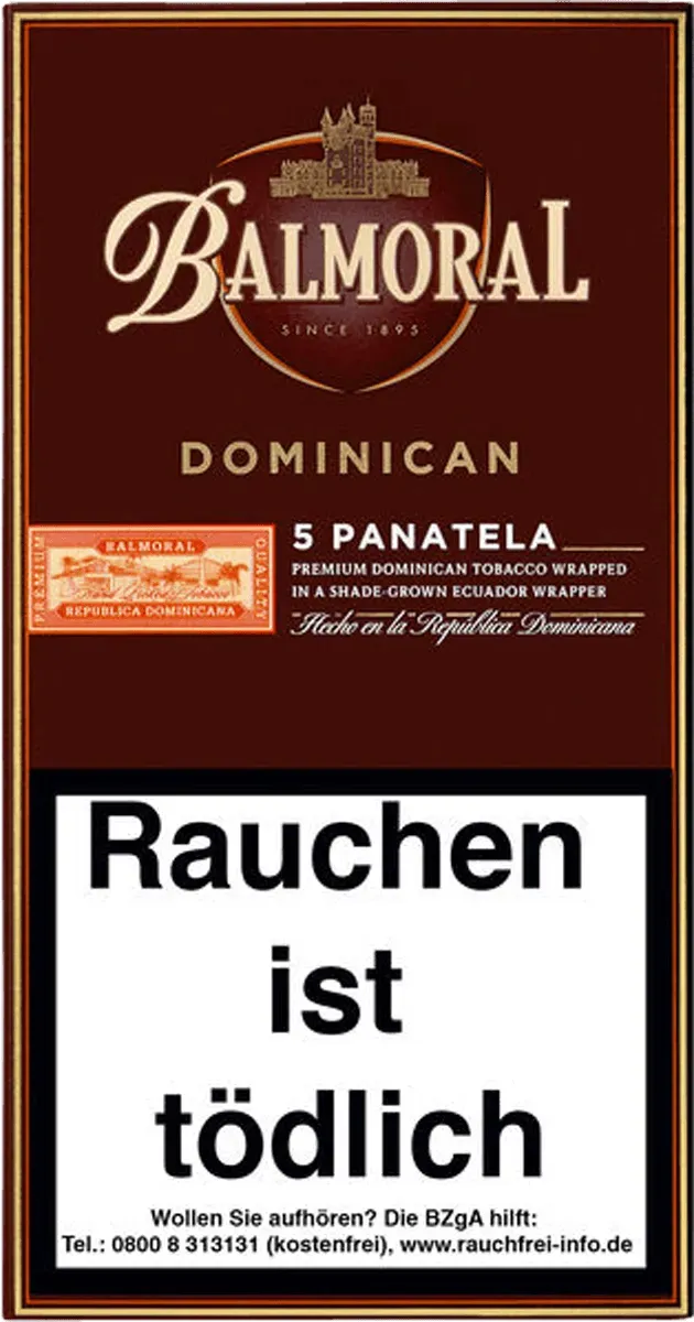 Balmoral Dominican Panatela Schachtel Vorderseite