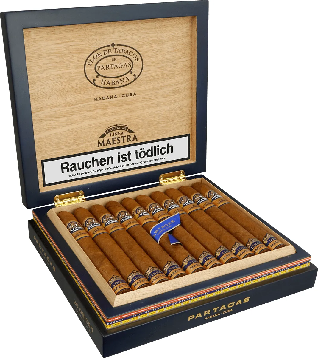 Partagas Linea Maestra Origen Kiste offen Seite