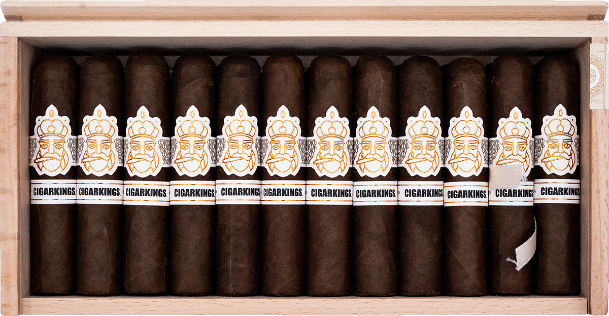 CigarKings Petit Robusto Maduro - Kiste vorne geöffnet