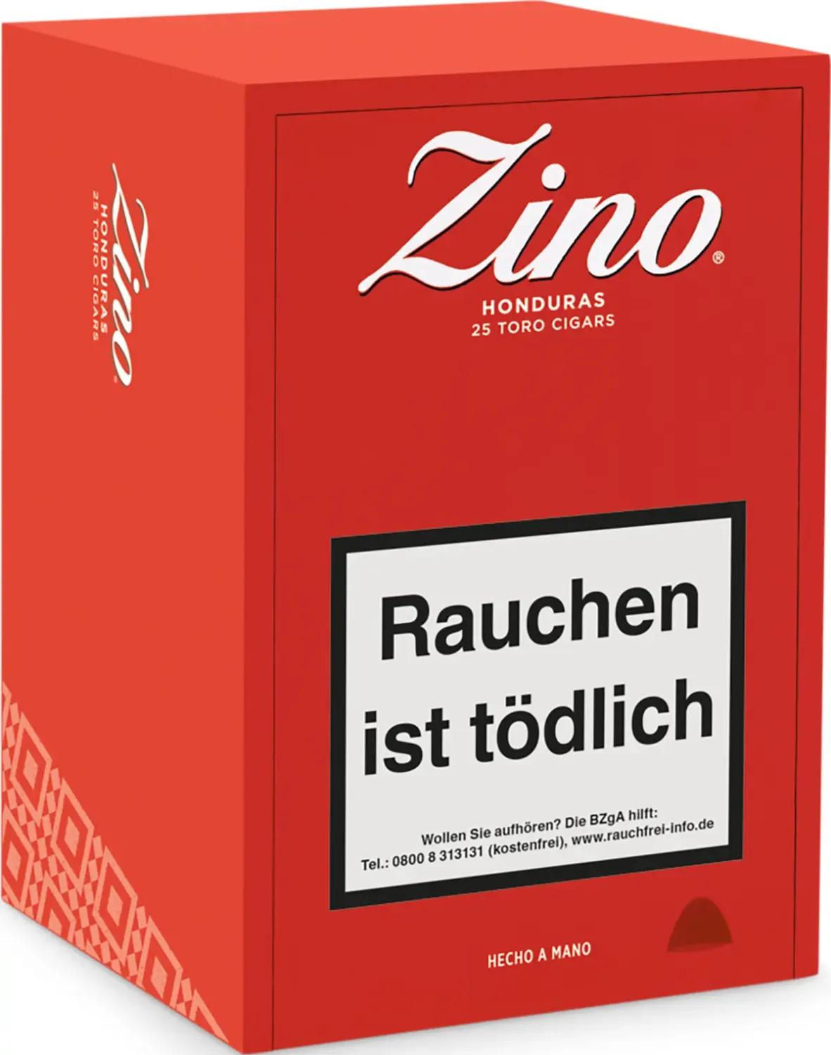 Zino Honduras Toro 25 Stück Holzkiste Rot geschlossen von der Seite