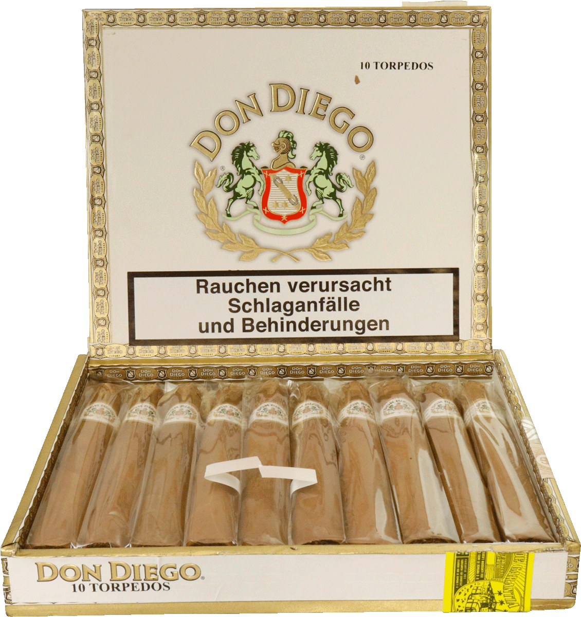 Don Diego Classic Torpedo - Kiste vorne geöffnet