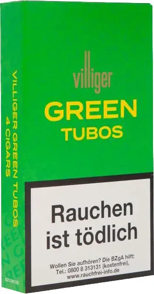 Villiger Tubos Green - Pappetui seitlich geschlossen