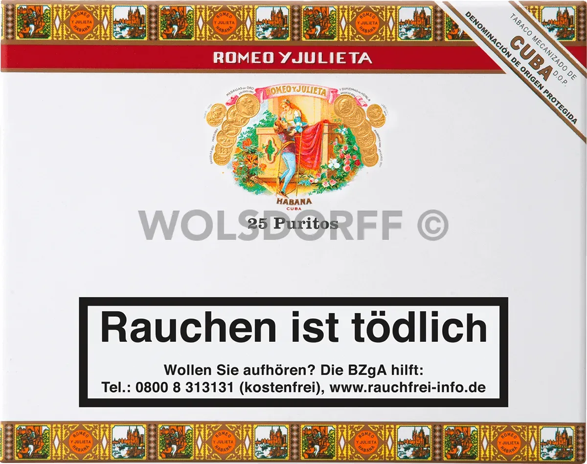 Romeo y Julieta Puritos Schachtel stehend