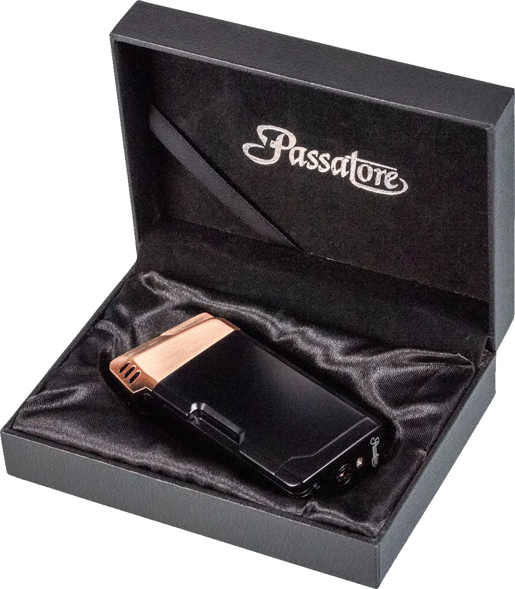 Passatore Pfeifenfeuerzeug Henry schwarz/kupfer antik Umverpackung