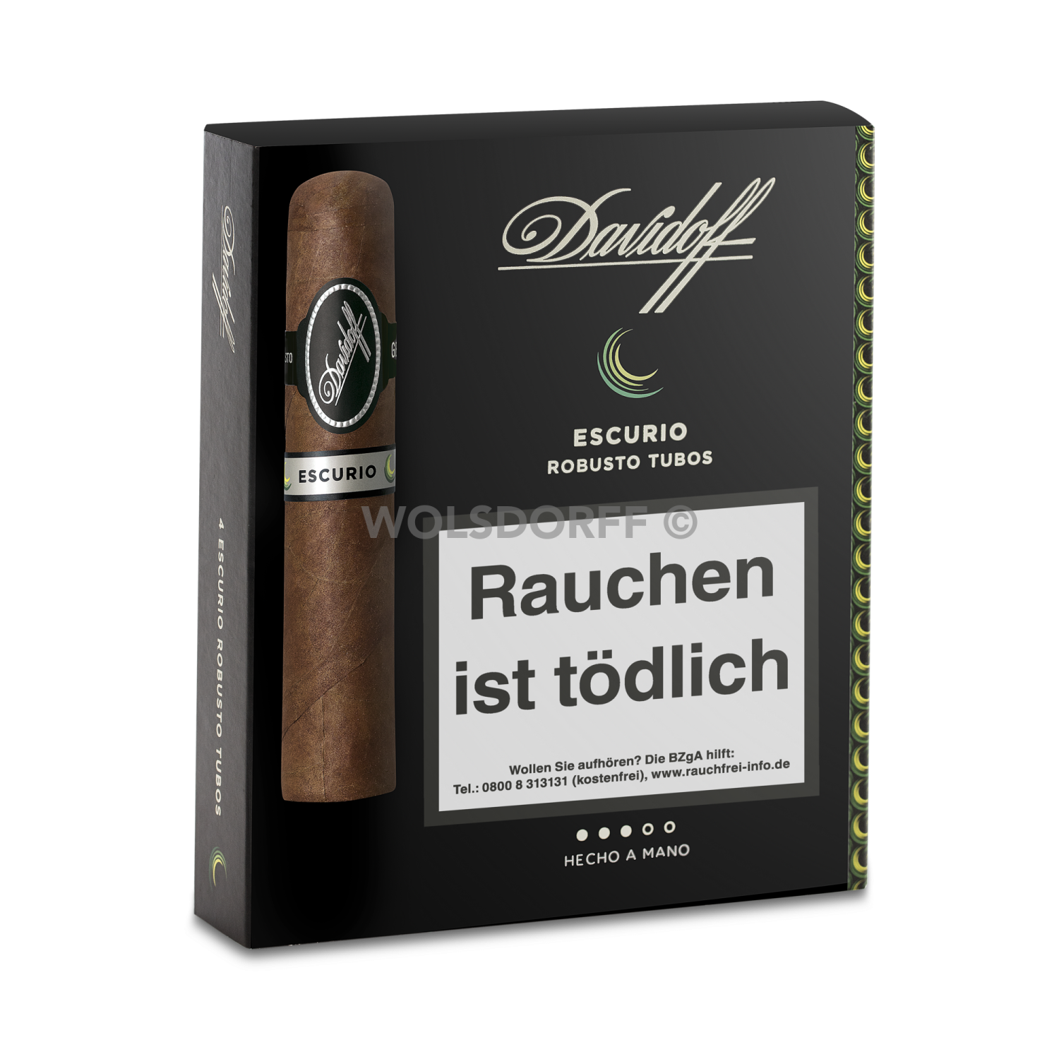 Davidoff Escurio Robusto Tubos - Pappetui vorne geschlossen