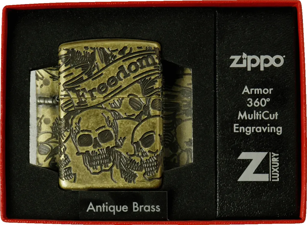 Zippo freedom Skull Umverpackung