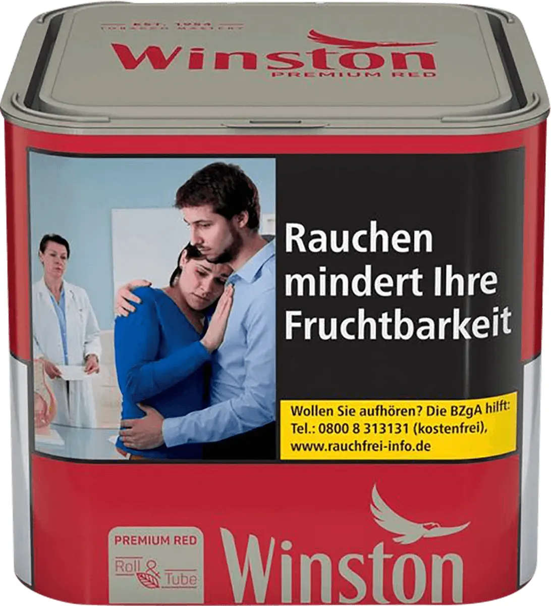 Winston Premium Tobacco Red S Dose schräg von vorne