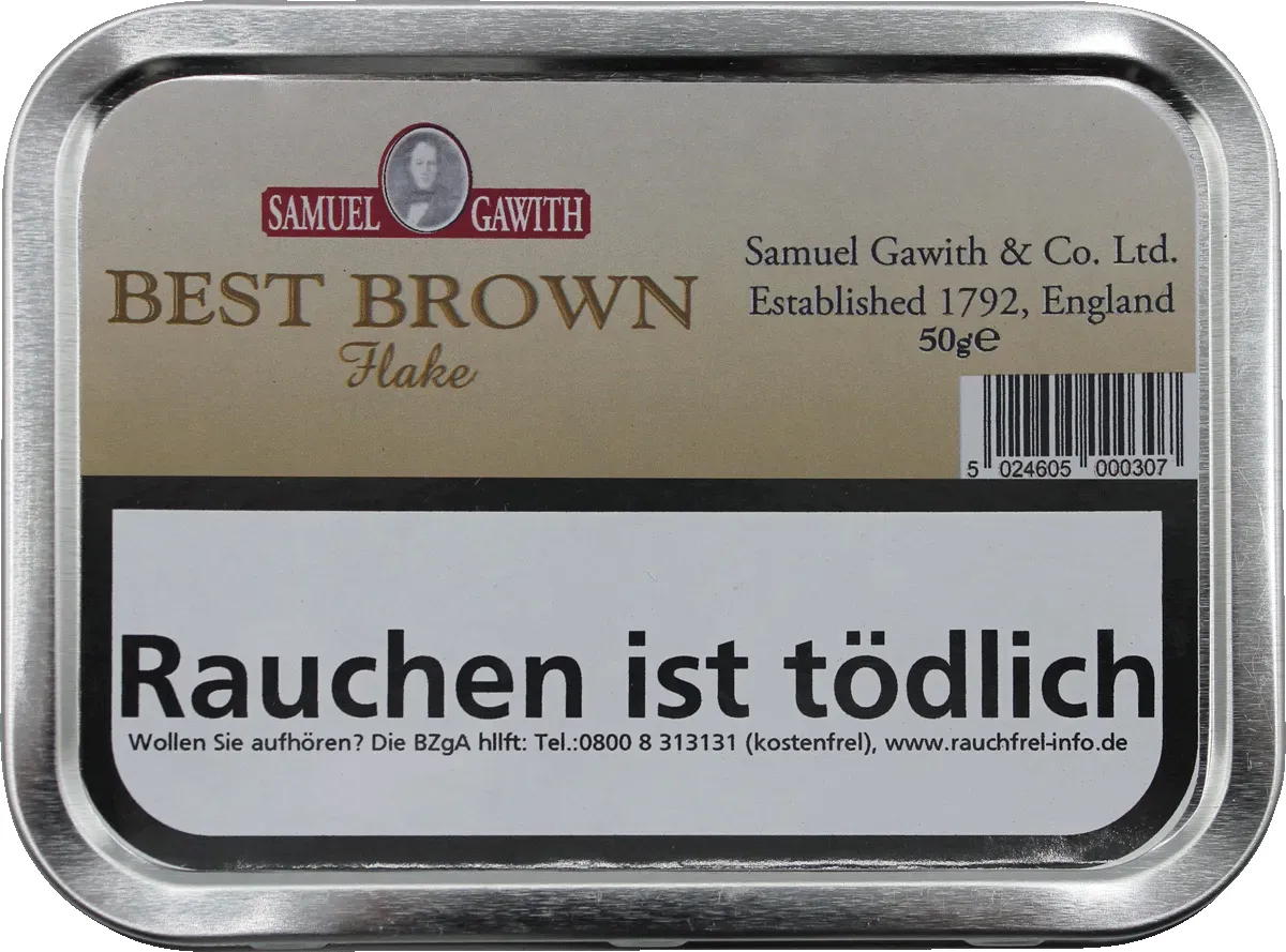 Samuel Gawith Best Brown Flake Deckel Dose von oben