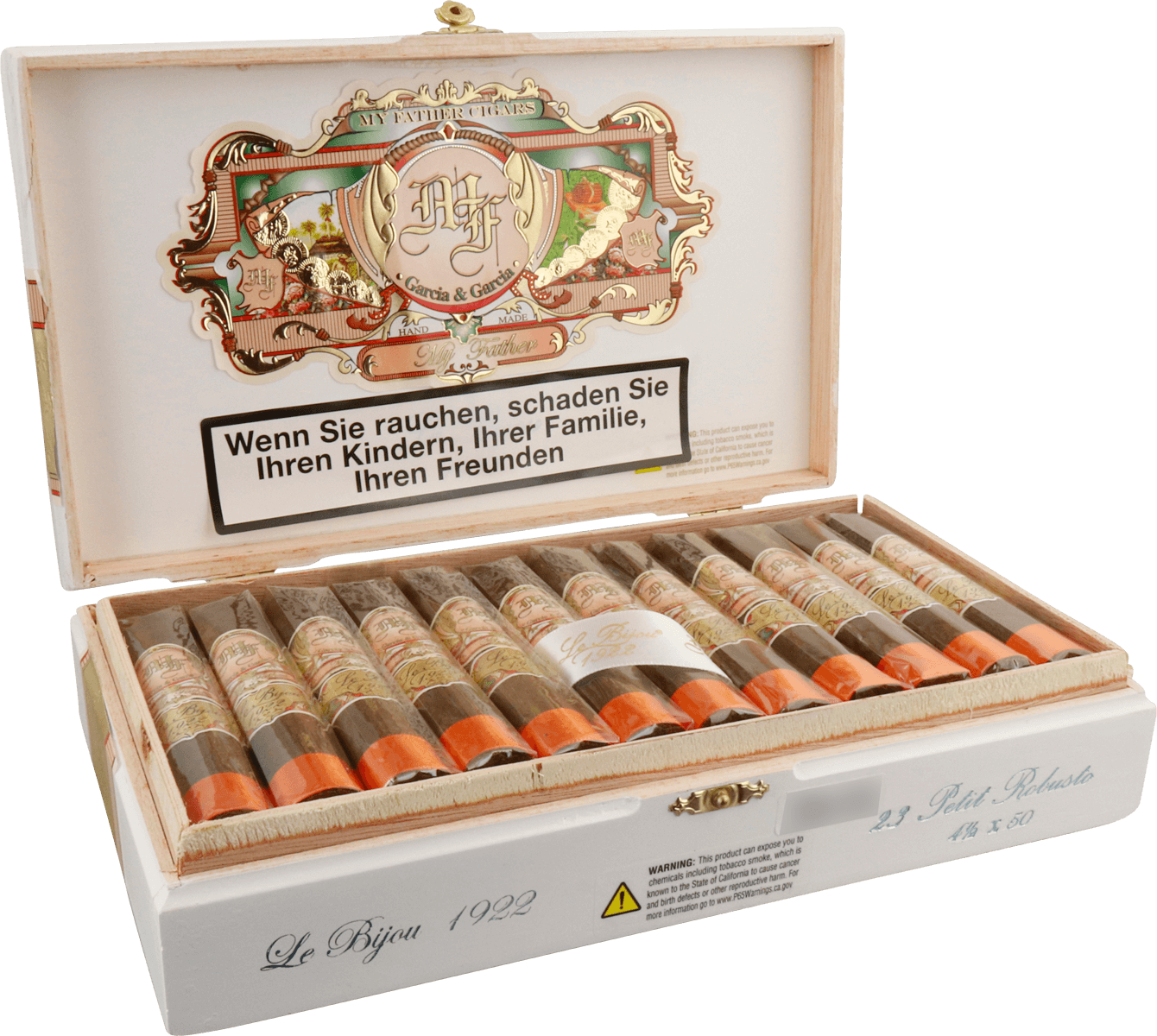 My Father Le Bijou 1922 Petit Robusto - Metalletui seitlich geöffnet
