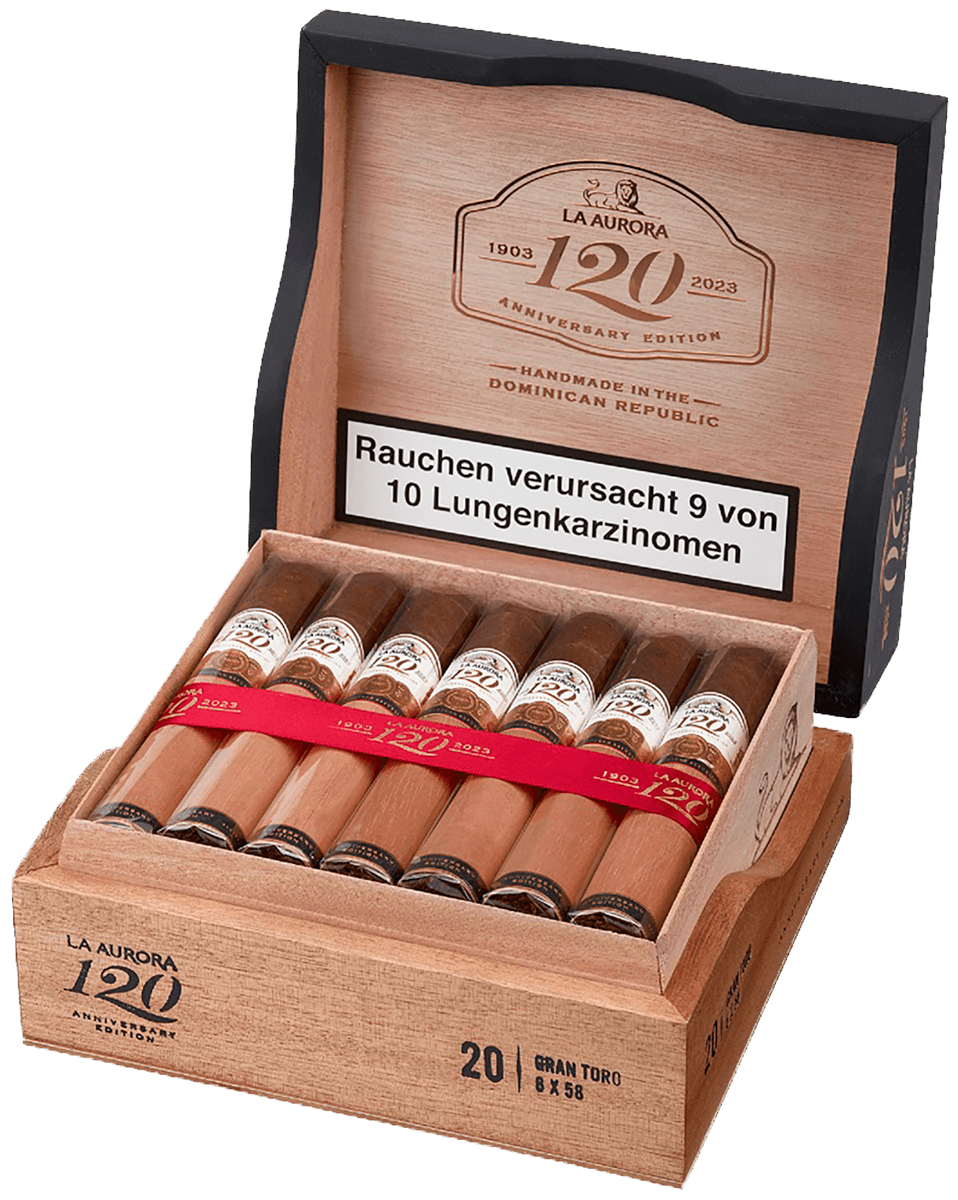 La Aurora 120 Anniversary - Kiste seitlich geöffnet