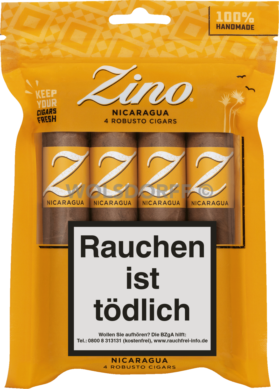 Zino Nicaragua Robusto - Freshpack vorne geschlossen