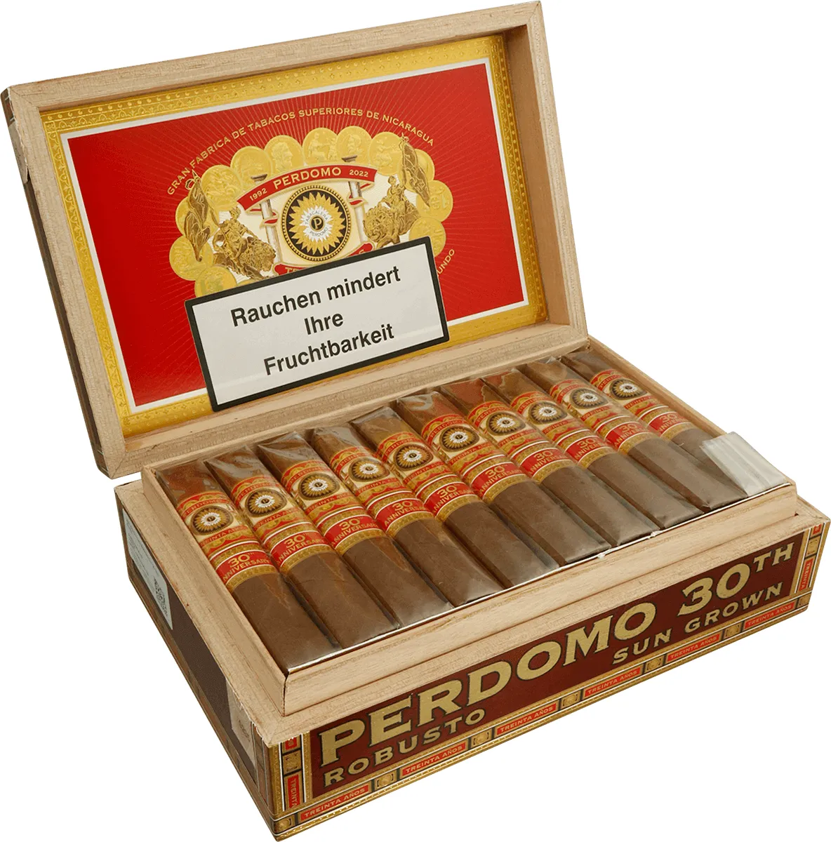 Perdomo 30th Sun Grown Kiste offen Seite