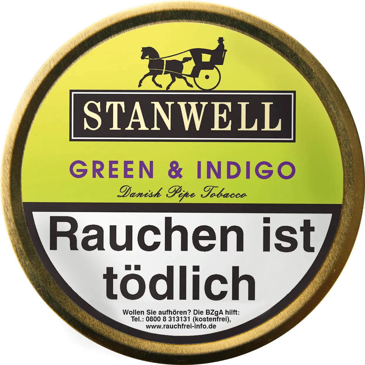 Stanwell Green & Indigo Deckel Dose von oben