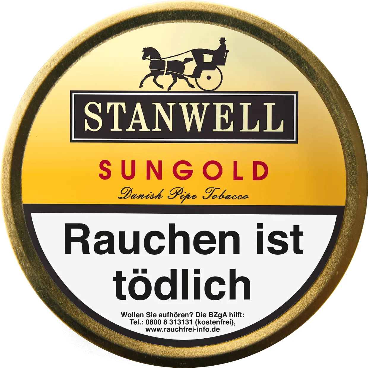 Stanwell Sungold Deckel Dose von oben