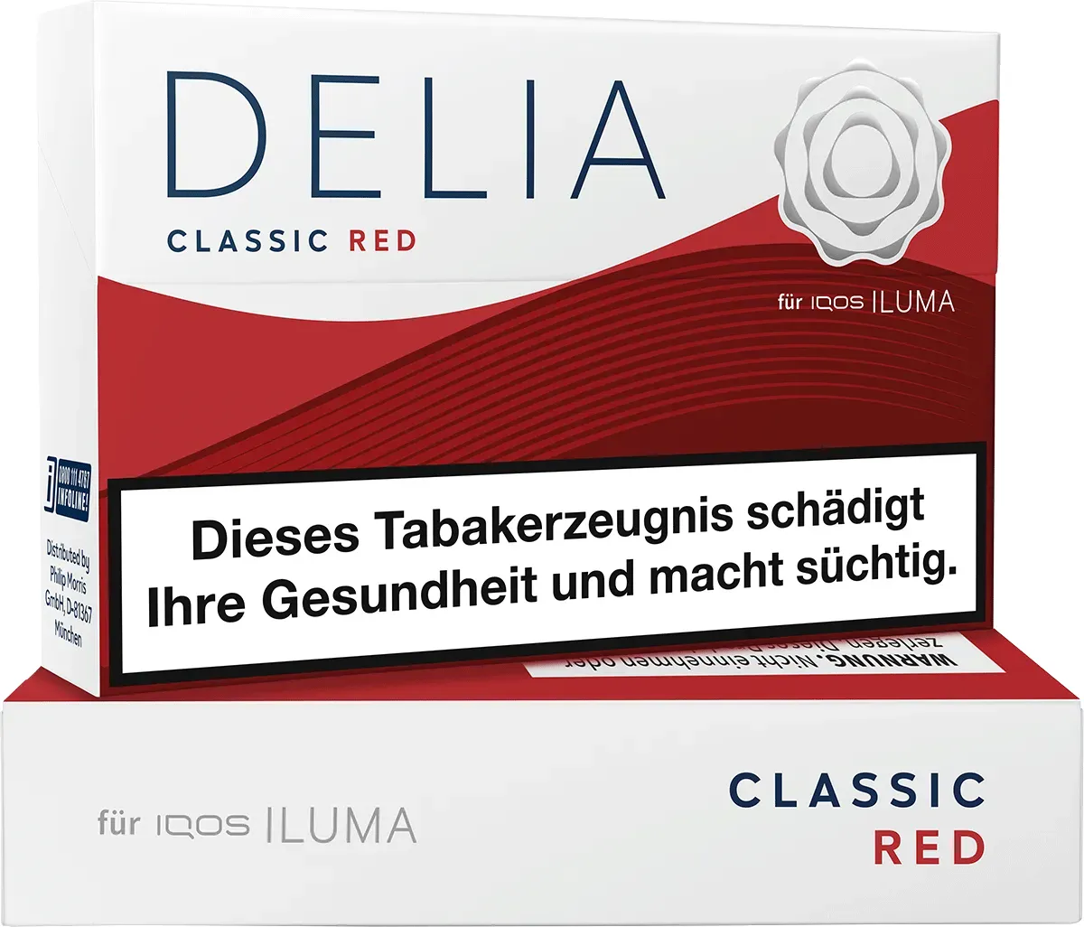IQOS Delia Red Vorderseite von links und seitlich von vorne