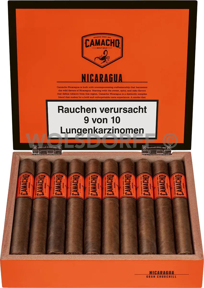 Camacho Nicaragua Gran Toro Kiste offen
