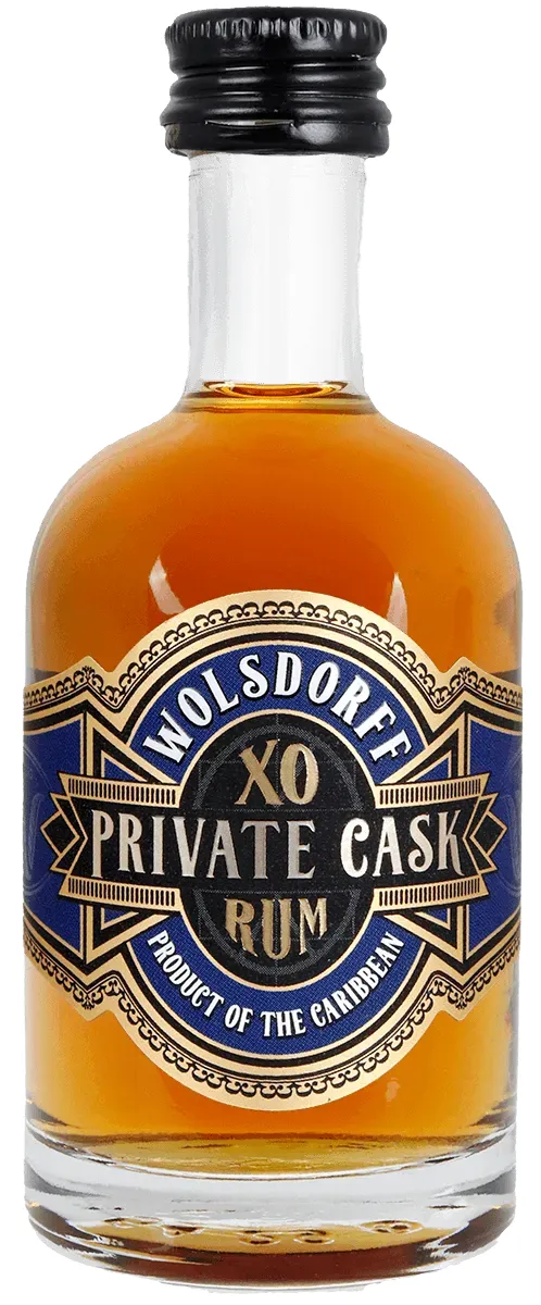 WOLSDORFF XO Private Cask Miniatur Flasche Vorderseite