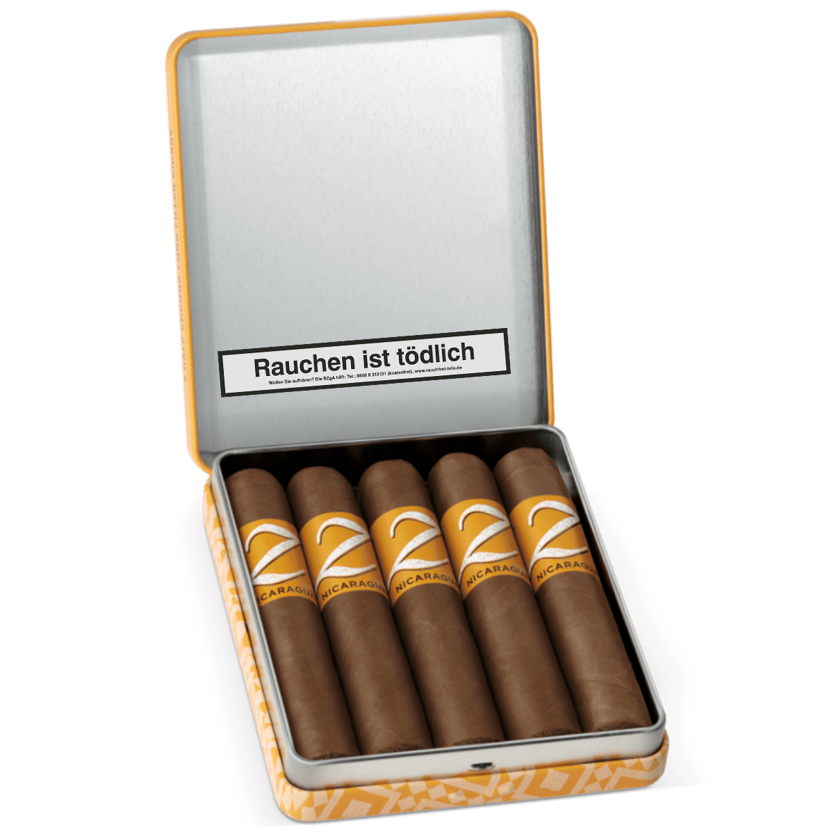 Zino Nicaragua Half Corona - Blechetui vorne geöffnet