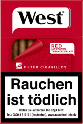 West Red Filter Cigarillos (10 x 17)