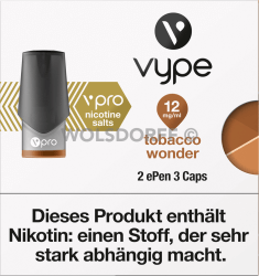 Vype ePEN 3 vPRO CAPS Tobacco Wonder 2er Vype ePEN 3 vPRO CAPS Tobacco Wonder 2er