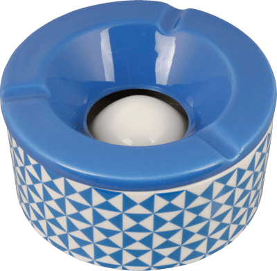 Windaschenbecher Keramik weiß/blau gemustert sortiert 12cm