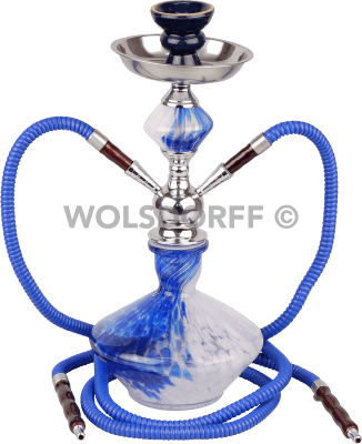 Wasserpfeife "BATA" blau 2er/38cm B-Ware