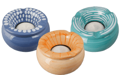 Windaschenbecher Keramik Dekor farbig sortiert