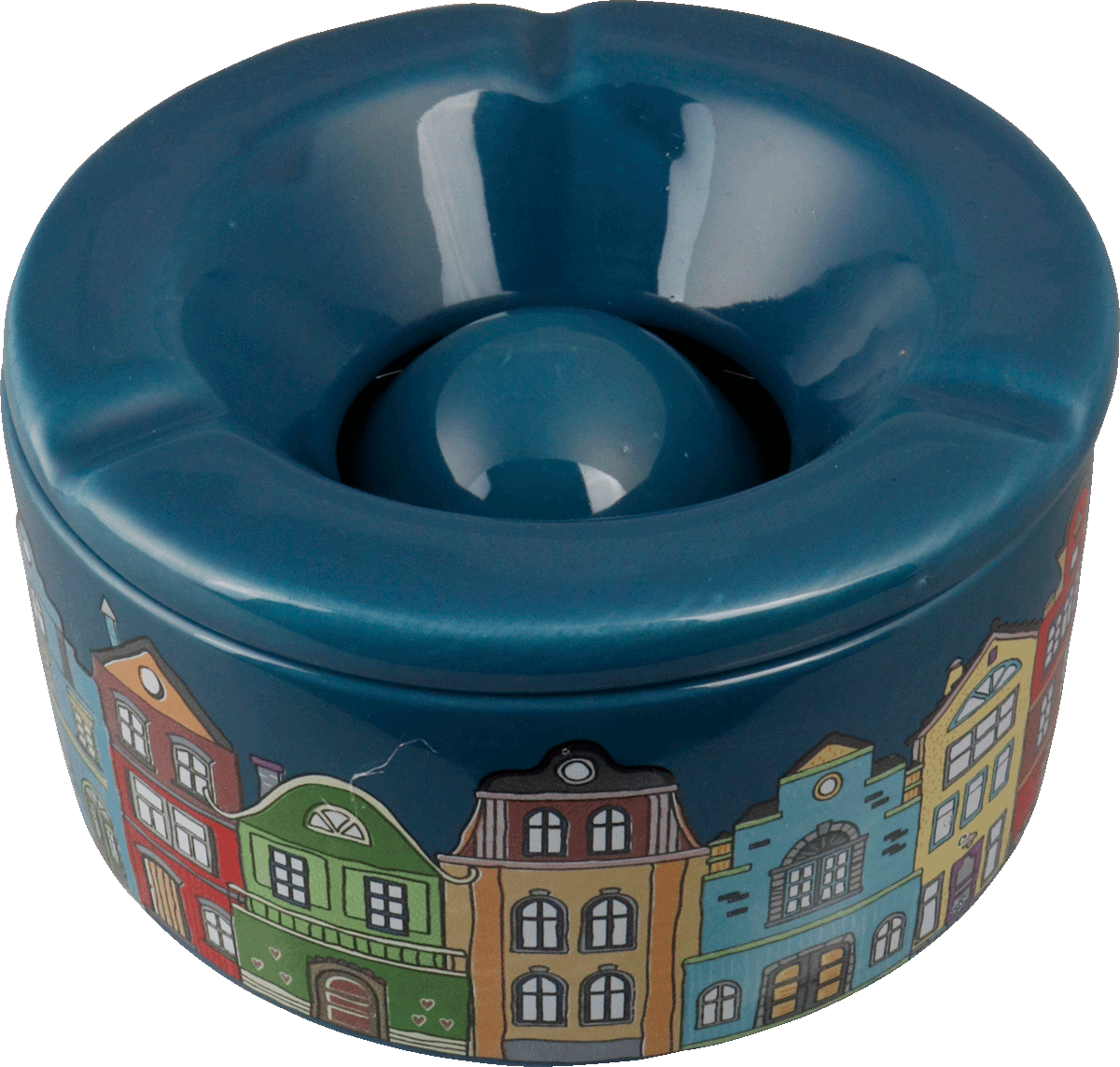 Windaschenbecher Keramik Häuser farbig sortiert 12cm für 6,25 €