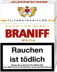Braniff White BP Filter Cigarillos (8 x 23)