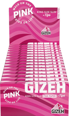GIZEH All Pink King Size Slim 34 Blättchen + 34 Tips