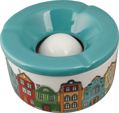 Windaschenbecher Keramik Häuser farbig sortiert 12cm