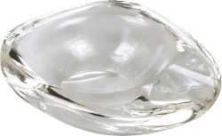 Zigarrenaschenbecher Kristallglas oval transparent