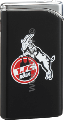 Feuerzeug Tempo schwarz matt 1. FC Köln Vereinslogo bedruckt