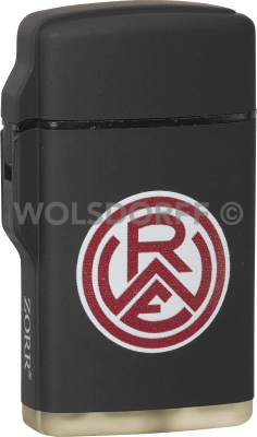 Feuerzeug Rubber Laser schwarz Vereinslogo Rot-Weiss Essen