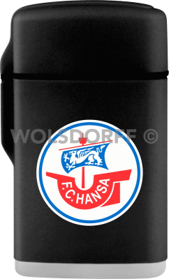 Feuerzeug Rubber Laser schwarz F.C. Hansa Rostock