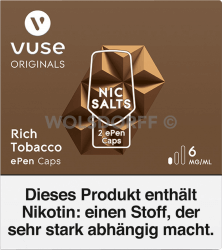 Vuse ePen Caps Nic Salts Rich Tobacco 2er