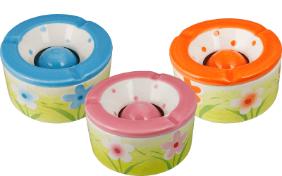 Windaschenbecher Keramik Blumen sortiert 12cm