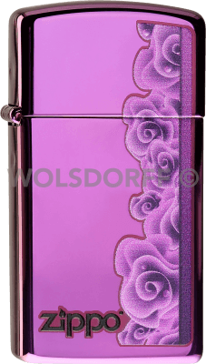 Zippo 60000058 #28124 Purple Roses Slim® Abyss