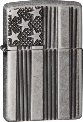 Zippo 60001624 Armor® Case Antik Silver Flag